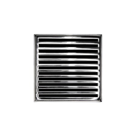 Infinity Drain 5"x5"Strainer W/ Lines Pattern DecPlate and 2"Throat-PS for ND 5 N_5_PS
